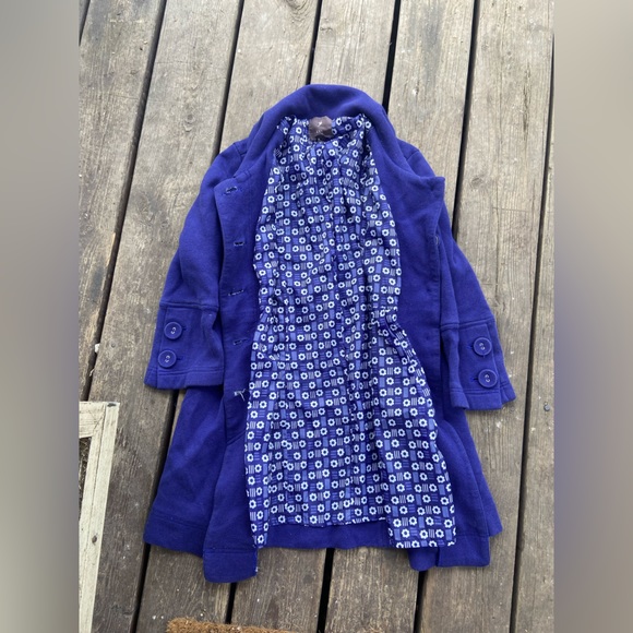 Blue Button up Dress Jacket - Picture 2 of 6